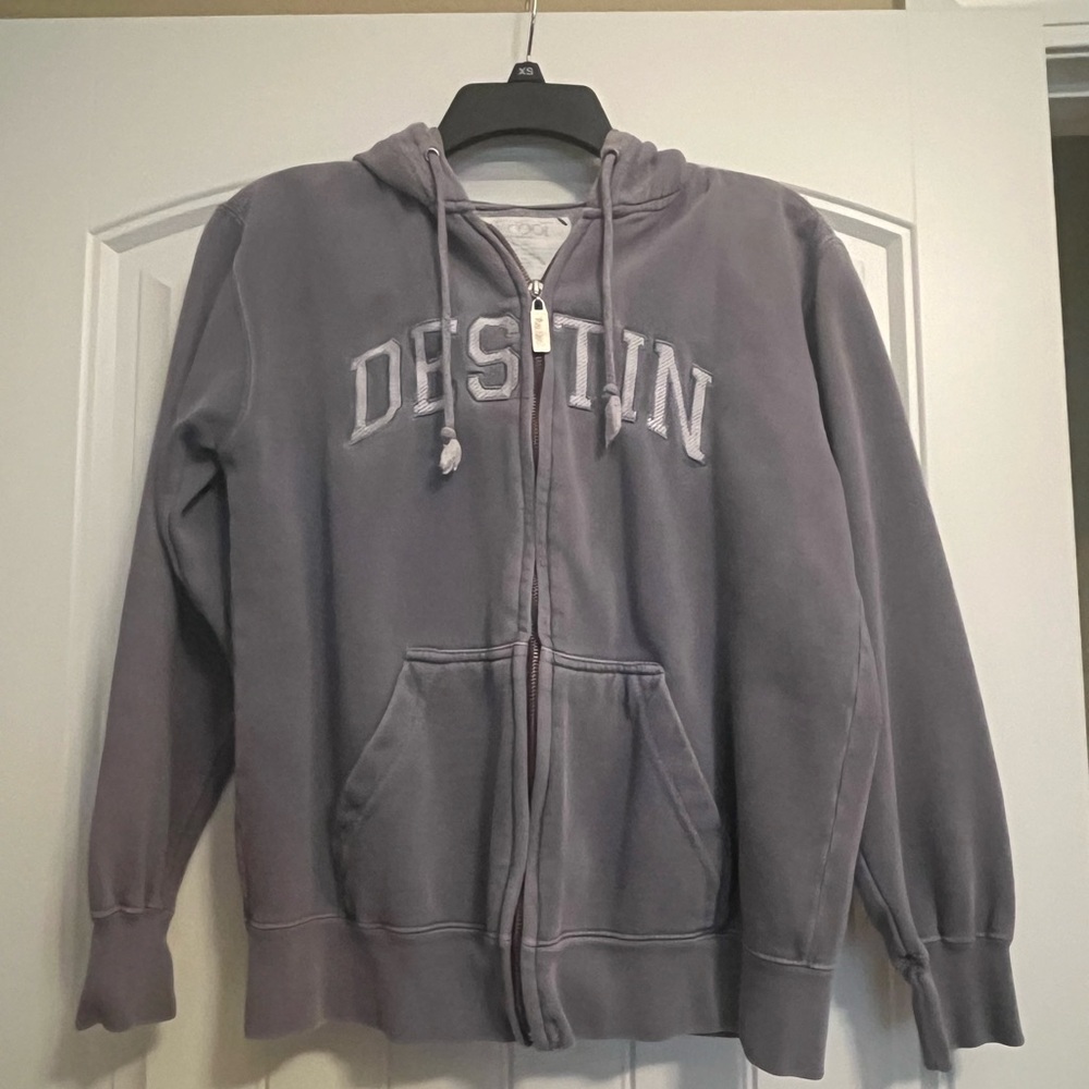 Women’s “Too Cool Vintage” Bluish-Gray DESTIN Hoodie-Size Medium